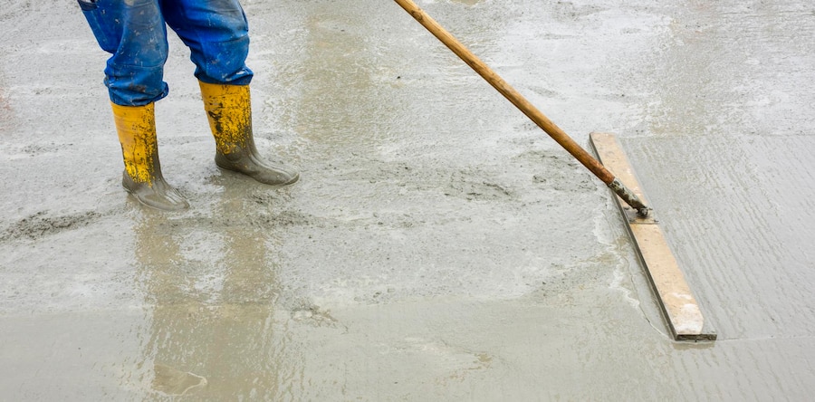 meratakan lapisan screed